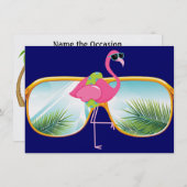 フラミンゴプール/パーティー- SRF 招待状 (正面/裏面)