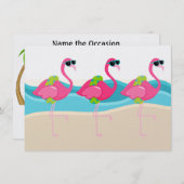 フラミンゴプール/ビーチパーティー- SRF 招待状 (正面/裏面)