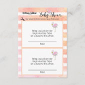 フラミンゴベイビーシャワーディーパーラッフル エンクロージャーカード (正面)