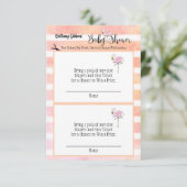 フラミンゴベイビーシャワーディーパーラッフル エンクロージャーカード (スタンド正面)