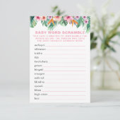 フラミンゴベイビーシャワーワードスクランブルゲーム エンクロージャーカード (スタンド正面)