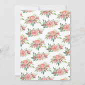 フラミンゴベイビーシャワー 現代の花柄ピンクフラミンゴ 招待状 (裏面)