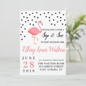 フラミンゴベビーガールシップアンドシー招待状 招待状 (スタンド正面)