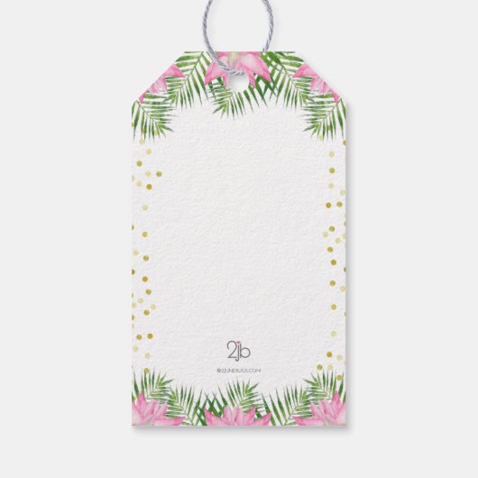 フラミンゴベビーシャワーありがとうお気に入りギフトラベル ギフトタグ (裏面)