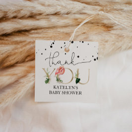 フラミンゴベビーシャワーサンキューラベル フェイバータグ