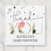 フラミンゴベビーシャワーサンキューラベル フェイバータグ (正面)