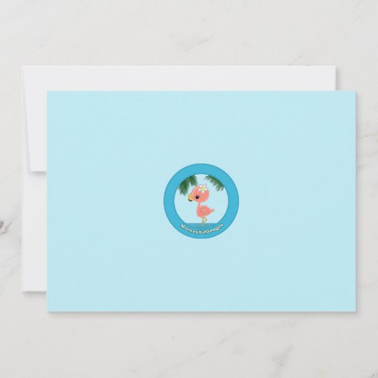 フラミンゴベビーシャワー招待ママキス 招待状 (裏面)