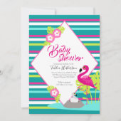 フラミンゴベビーシャワー招待状 招待状 (正面)