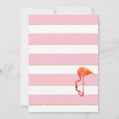 フラミンゴベビーピンクストライプのSipと参照 招待状 (裏面)