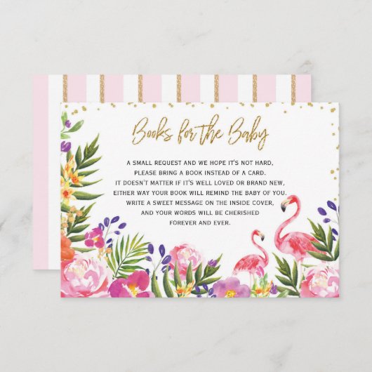 フラミンゴベビー熱帯夏の本 エンクロージャーカード (正面/裏面)