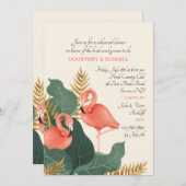 フラミンゴペアリハーサルディナー招待状 招待状 (正面/裏面)