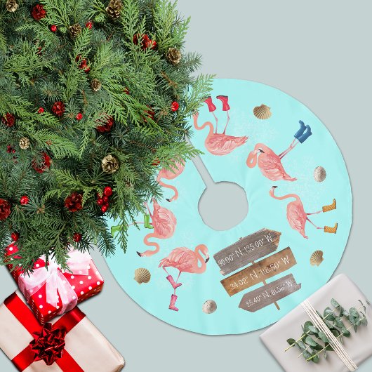 フラミンゴホリデーアドベンチャー ブラッシュドポリエステルツリースカート