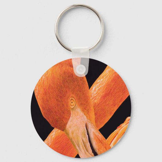 フラミンゴポートレート キーホルダー (正面)