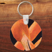 フラミンゴポートレート キーホルダー (正面)