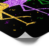 フラミンゴマルディグラおもしろいスマスクビーズカーニバル部 ポスター (角)