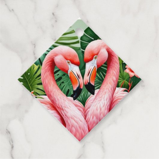 フラミンゴメッセージカード フェイバータグ (正面)