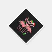 フラミンゴメリークリスマスおもしろいフラミンゴ恋人の贈り物 スタンダードカクテルナプキン (角)