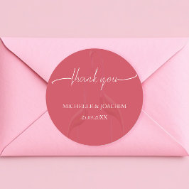 フラミンゴモダンエレガントコーラルレッド ラウンドシール