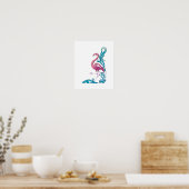 フラミンゴモチーフデザイン ポスター (キッチン)