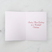 フラミンゴヤシの木の水色クリスマス シーズンカード (内部)