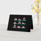 フラミンゴヨガポーズ瞑想トレーニングエクササイズ カード (黄色い花)