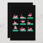 フラミンゴヨガポーズ瞑想トレーニングエクササイズ シーズンカード (正面/裏面)