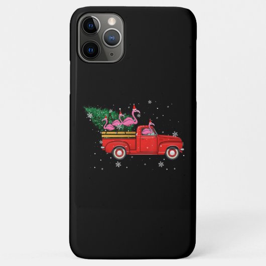 フラミンゴライディングレッドトラッククリスマスサンタハットクリスマス Case-Mate iPhoneケース (裏面)