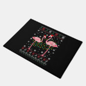 フラミンゴライト醜いセーターのクリスマス動物 ドアマット (アングル)