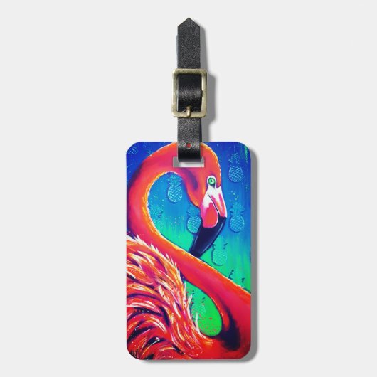 フラミンゴラゲッジタグ ラゲッジタグ (正面縦)