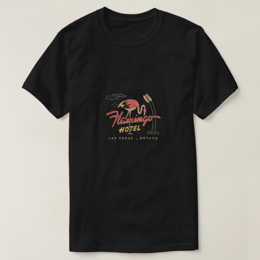 フラミンゴラスベガスホテルカジノレトロヴィンテージ Tシャツ (デザイン正面)