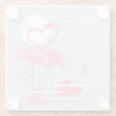 フラミンゴラブコースターグラス ガラスコースター (裏面)