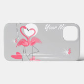 フラミンゴラブサイドネームIPad Mini横線 Case-Mate iPhoneケース (裏面 (横))