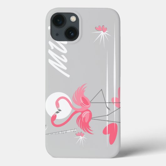 フラミンゴラブサイドモノグラムIPad Mini水平 Case-Mate iPhoneケース (裏面)