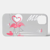 フラミンゴラブサイドモノグラムIPad Mini水平 Case-Mate iPhoneケース (裏面 (横))