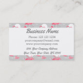 フラミンゴラブタイリング白ストライプ名刺 名刺 (裏面)