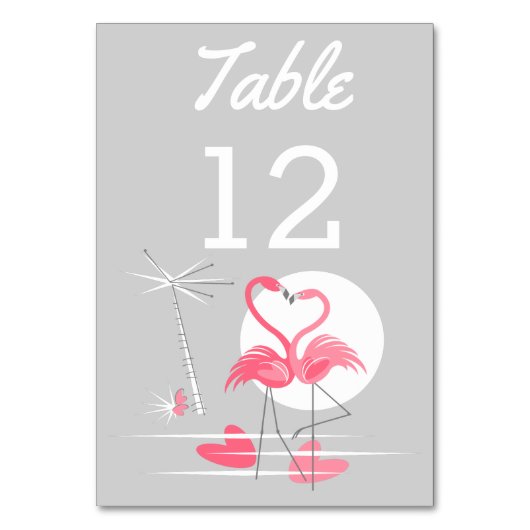 フラミンゴラブテーブルカード テーブルナンバー (正面)