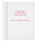 フラミンゴラブパーソナライズされた誕生日カード (内側 (右))