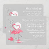 フラミンゴラブランドスケープ両面文字 招待状 (正面/裏面)