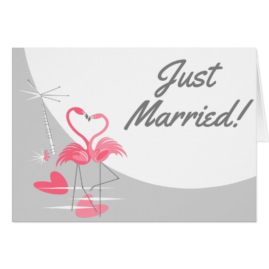 フラミンゴラブラージムーンたった今結婚しました風景 (正面横)