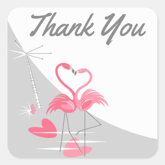 フラミンゴラブラージムーンサンキュースクエア スクエアシール (正面)