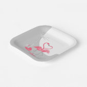 フラミンゴラブラージムーンスクエア ペーパープレート (傾斜あり)