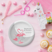 フラミンゴラブラージムーンナーズ日付紙プレート ペーパープレート (パーティー)