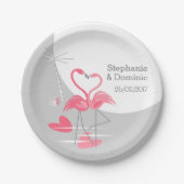 フラミンゴラブラージムーンナーズ日付紙プレート ペーパープレート (正面)