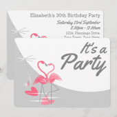 フラミンゴラブラージムーンパーティー 招待状 (正面/裏面)