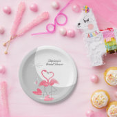 フラミンゴラブラージムーンブライダルシャワー紙 ペーパープレート (パーティー)