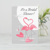 フラミンゴラブラージムーンブライダルシャワー縦 招待状 (スタンド正面)