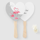 フラミンゴラブラージムーン文字ハンドファンハート ハンドファン (正面&裏面)