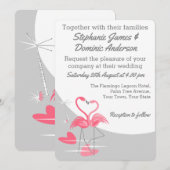 フラミンゴラブラージムーン結婚式招待状 招待状 (正面/裏面)