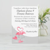 フラミンゴラブラージムーン結婚式招待状 招待状 (スタンド正面)