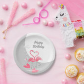 フラミンゴラブラージムーン誕生日紙プレート ペーパープレート (パーティー)